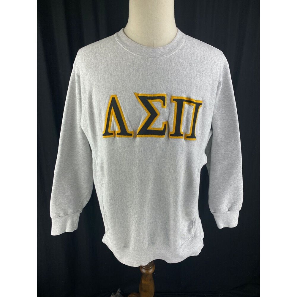 Santee Vtg 80s 90s Crewneck Sweatshirt Sorority Alpha Sigma Pi College Frat‎